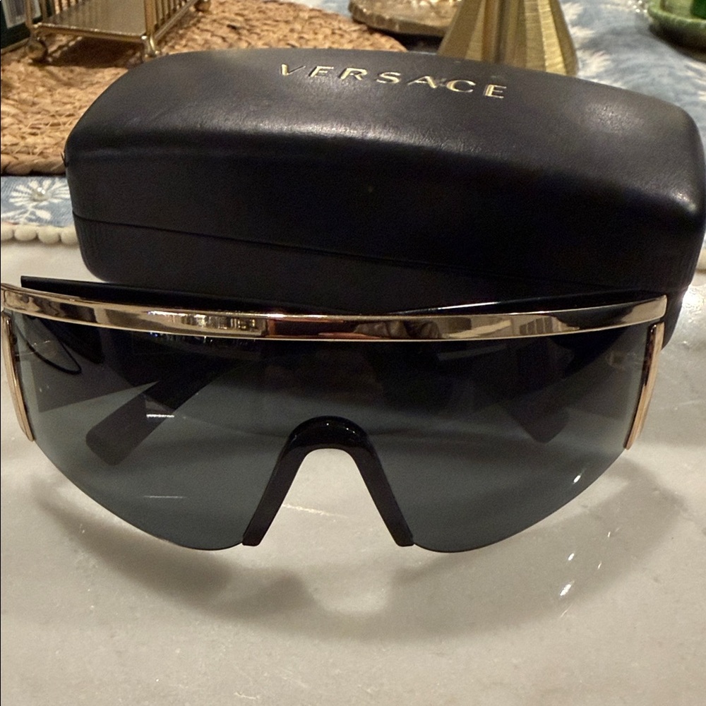 Versace Black and Gold Sunglasses